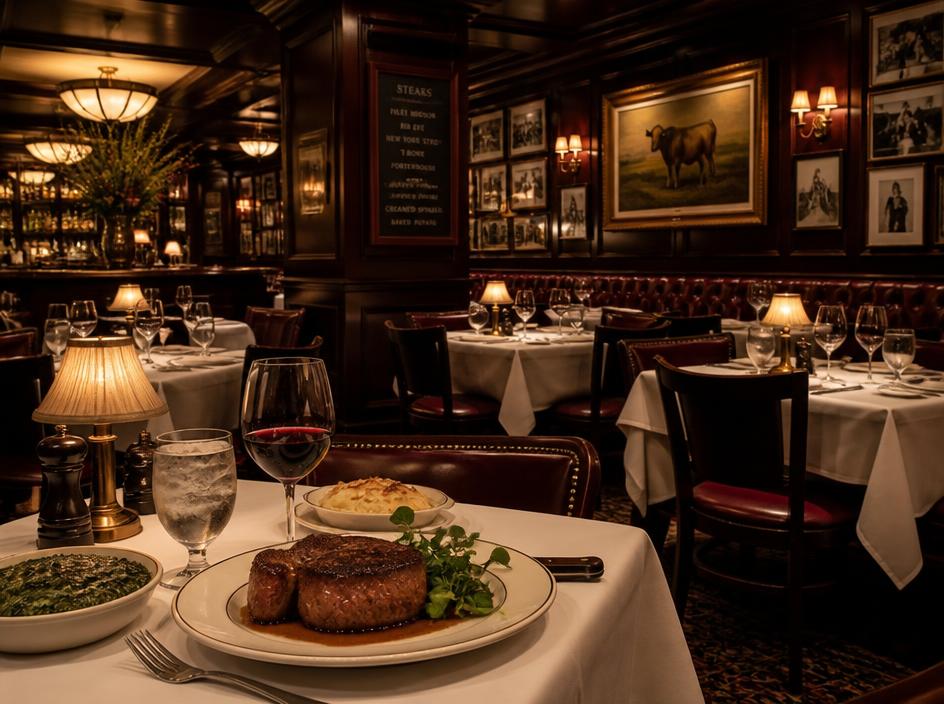 St. Elmo's Steak House interior with warm lighting